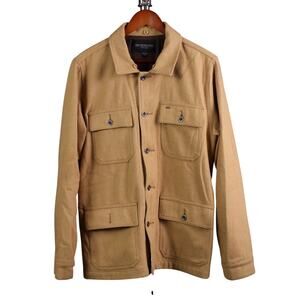 Obey Propaganda Field Jacket Men L Brown Wool Blend Utility Button Barn Chore